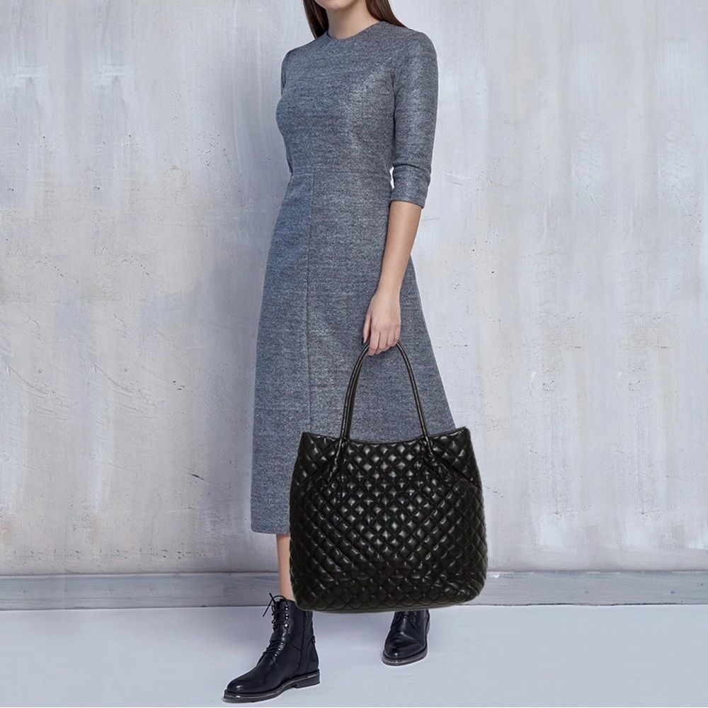 DKNY Black Quilted Tote Bag